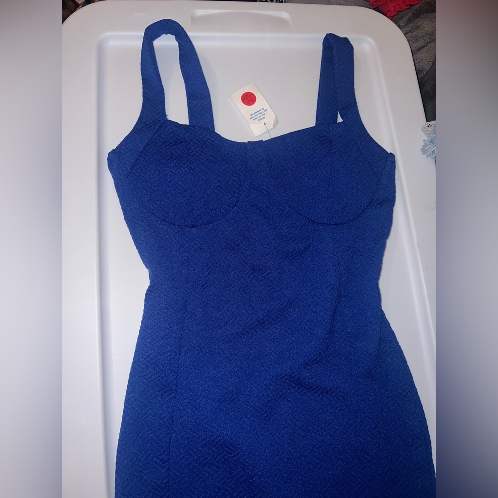 Sweetheart style midi stretch bodycon dress - Picture 4 of 4
